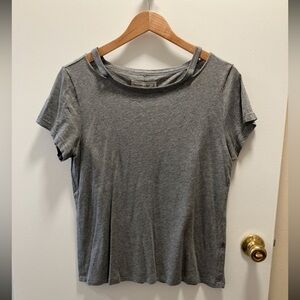 Abercrombie &Fitch Cut-out Neckline Tee